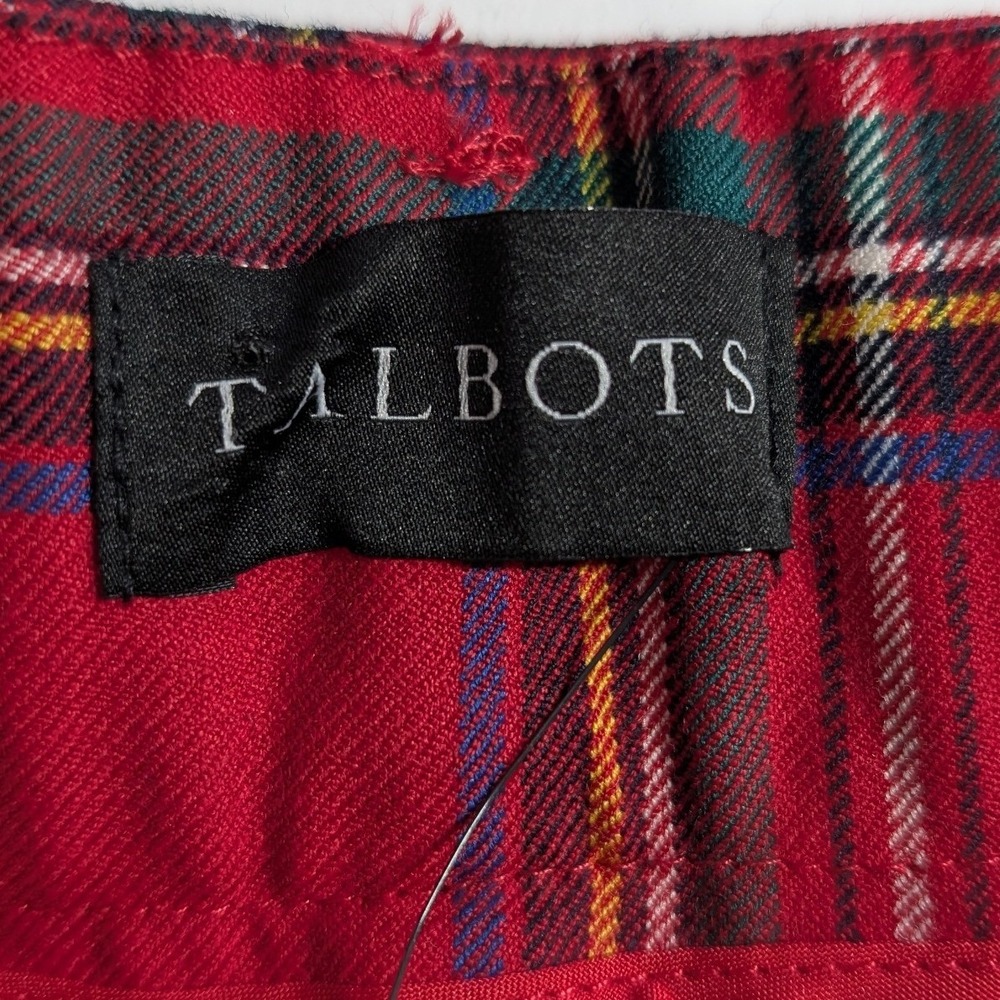 Talbots Hampshire Ankle Pant Women 16W Red Plaid NEW Wool Blend Holiday Trousers - Picture 3 of 10